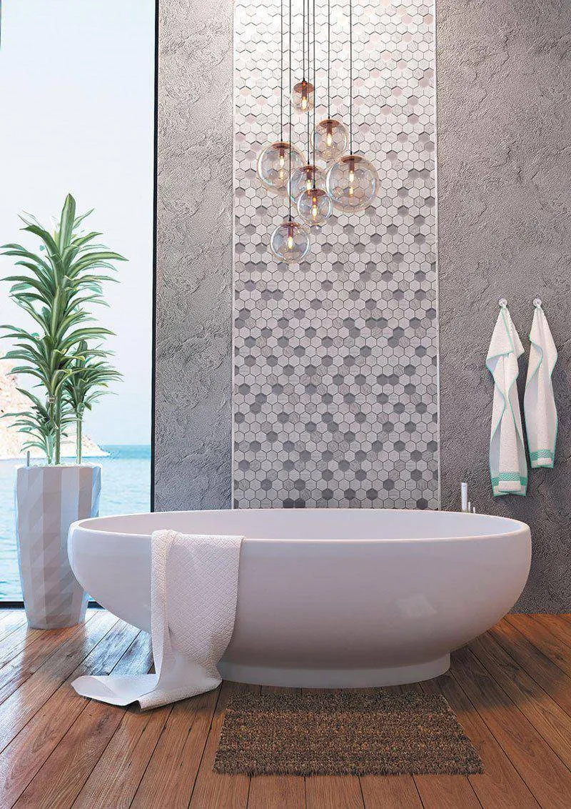 Ý tưởng gạch lát phòng tắm hình lục giác: Từ sàn nhà đến tường phòng tắm Ý tưởng gạch lát phòng tắm hình lục giác: Từ sàn nhà đến tường phòng tắm